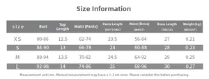 Detailed size chart for 3-piece floral bikini set including bust and waist measurements
