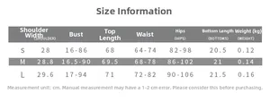Detailed size chart for women's polka dot hollow bodysuit showing S, M, L dimensions