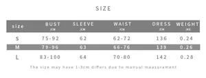 Size chart for irregular hem slim fit t-shirt dress with bust and waist measurements