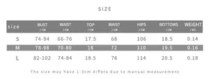 Guide des tailles pour ensemble caraco en dentelle et short à taille haute
