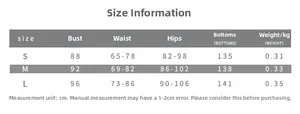 Detailed size guide for sexy backless jumpsuit showing bust waist and hip measurements