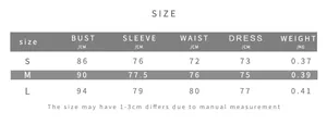 Größentabelle für rückenfreies Minikleid mit Maßen für Brust und Taille in CM