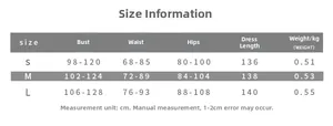 Detailed size chart for women sequin cowl neck backless maxi dress with split in cm