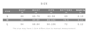 Detailed size chart for sexy backless halter neck romper with chest and waist data