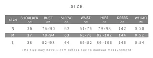 Detailed size guide for mesh maxi dress showing measurements for bust, waist, and hips
