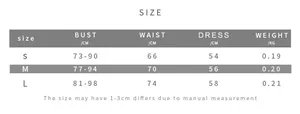 Guide des tailles pour robe bustier à paillettes avec mesures de poitrine et taille