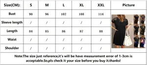 Size chart table for short sleeve lace dress with bust and length measurements in cm