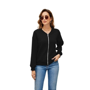 Detail of a black zip-up sweatshirt showing the collar and silver metal zipper texture