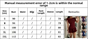 Size chart for ruffle short sleeve dress showing bust and length in cm from S to 2XL
