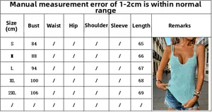 Guide des tailles avec tableau buste et longueur pour le débardeur en tricot