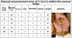 Tableau des tailles détaillé pour haut court sans manches femme du S au 2XL
