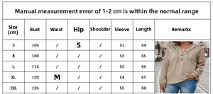 Size chart detail for casual hooded sweatshirt showing chest and length in centimeters