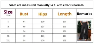 Size chart for women high waist straight leg trousers showing measurements from S to XXL