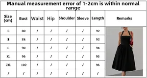 Tableau des tailles pour robe licou sans manches avec mesures du S au 2XL en détail