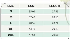Detailed size chart for square neck sleeveless top showing bust and length measurements