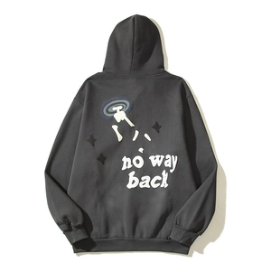 Felpa con cappuccio Travis grigio scuro con stampa graffiti No Way Back e motivi a stelle
