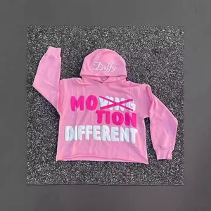 Pink street graffiti hoodie featuring 3D puff print lettering on stone texture background