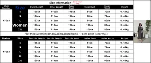 Detailed size guide for elegant two-piece lace dress with measurements in cm
