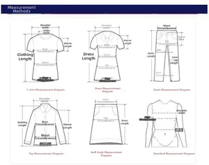 Detailed measurement guide for dresses and tops showing chest and waist dimensions