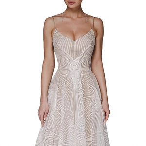 Elegant silver sequin maxi dress with spaghetti straps and a deep V-neck for formal events