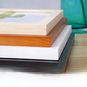 Detail showing high-quality solid wood picture frame corners in four color finishes