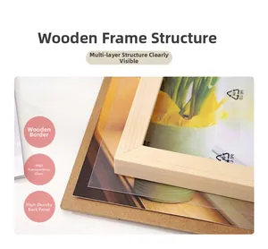 Detailed exploded view showing the multi-layer structure of the wooden picture frame
