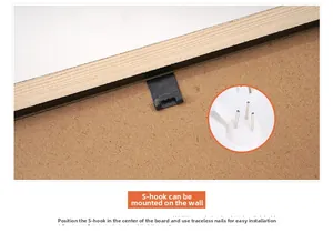 Detail of S-shaped sawtooth hook and non-trace nail on solid wood picture frame back