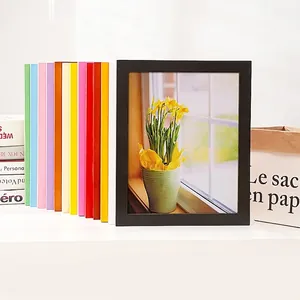 Modern Pinewood Picture Frame Simple Solid Wood Photo Frame Wall Mounted Tabletop Display Various Colors Home Decor