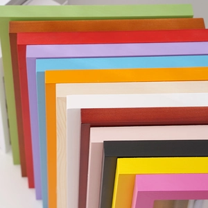 Colorful minimalist wooden picture frames collection in various vibrant matte finishes