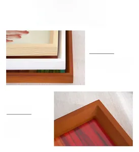 Detail view of Scandinavian wood photo frames with seamless 90-degree corner joints