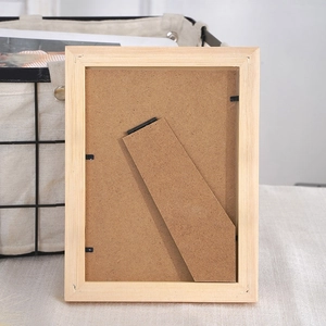 Minimalist solid wood picture frame with sturdy back support for tabletop display