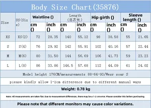 Detailed body size chart for women distressed denim overalls with US and CM measurements