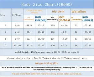 Size chart for women star sequin denim shorts with waist hip and length measurements