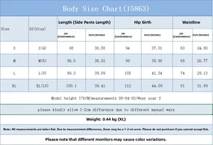 Detailed body size chart for women ripped slim fit denim pants including S to XL measurements