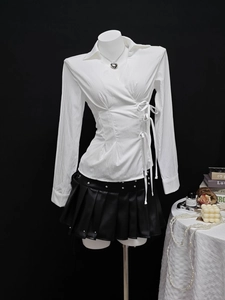 Elegant Women Wrap V Neck Long Sleeve Blouse Side Bow Tie Up Slim Fit Shirt Casual Office Commuter Top