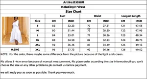 Tableau des tailles détaillé pour la robe de soirée asymétrique de la taille S à 3XL