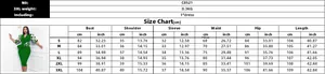 Detailed size guide table for the patchwork polka dot puff sleeve pencil dress