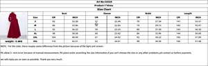 Detailed size guide for this puff sleeve maxi dress featuring CM and INCH measurements