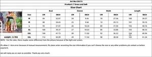 Tableau des tailles pour robe fleurie C8573 avec mesures en CM et pouces