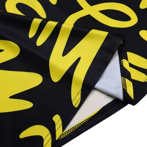 Macro shot of African print dress fabric showing precise stitching and knit texture