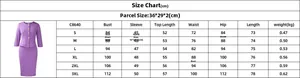 Detailed size chart for elegant two-piece purple suit with ruffle trim and gold buttons