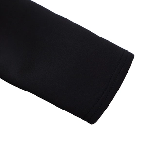 Detail shot showing the high-quality double-needle stitching on the black long-sleeve cuff