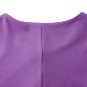 Close-up of elegant purple African set dress showing high-quality stitching and fabric texture