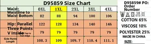 Detailed size chart for plus size starry straight-leg jeans from 0XL to 4XL in English
