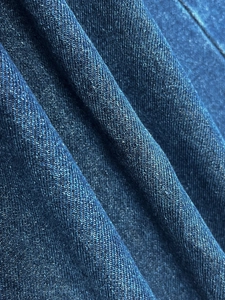Elegant deep blue denim maxi skirt with large swing and high quality stretch fabric