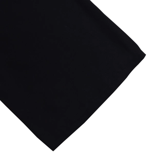 Close-up detail showing the fine stitching and fabric texture of the black dress sleeve