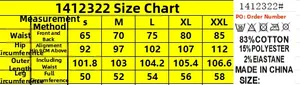 Size chart for high waisted flared jeans showing waist and hip measurements from S to XXL