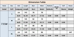 Size chart for V-neck sleeveless dress showing measurements for S, M, L, and XL sizes