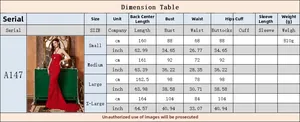 Size chart for halter sequin evening gown showing bust, waist, and length measurements