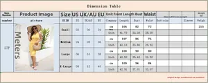 Size chart for women's sleeveless V-neck knit midi dress with US, UK, and EU size guide
